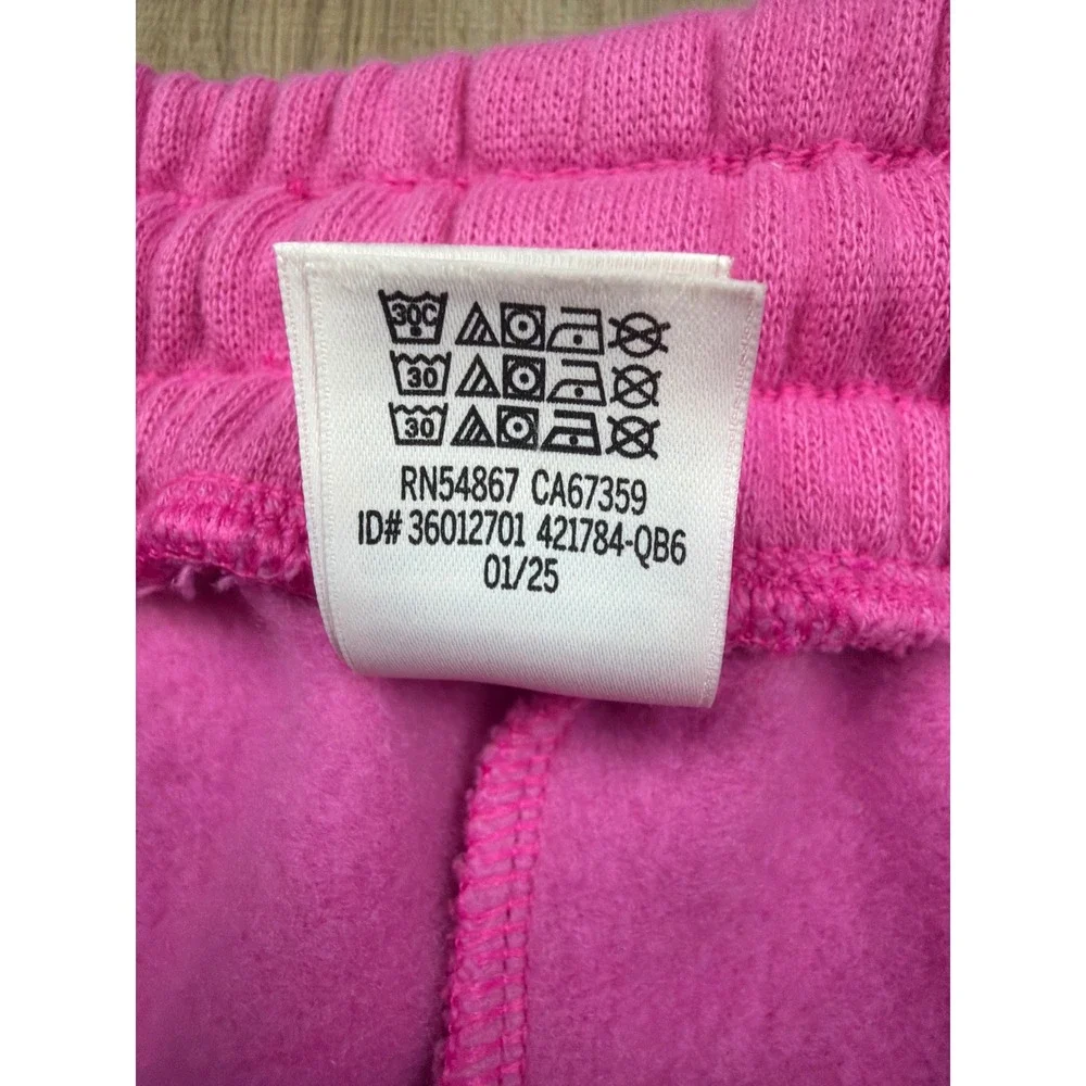 Victorias Secret PINK Ivy Fleece Sweat Shorts‎ Pink Logo Drawstring Womens Large